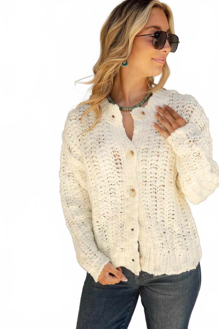 NEW HOW VERY LOVED aria cable knit cardigan in cream